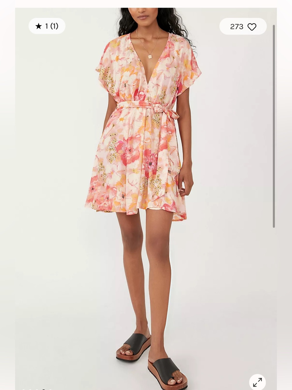 Free People Freddie Tie Floral Mini Dress